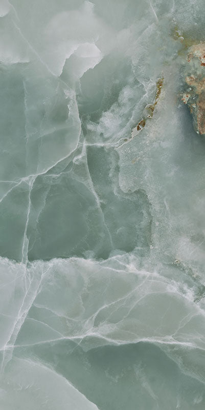 Carrelage Effet Marbre Iceland Mint poli Brillant rectifie 60x120 cm de Ecoceramic