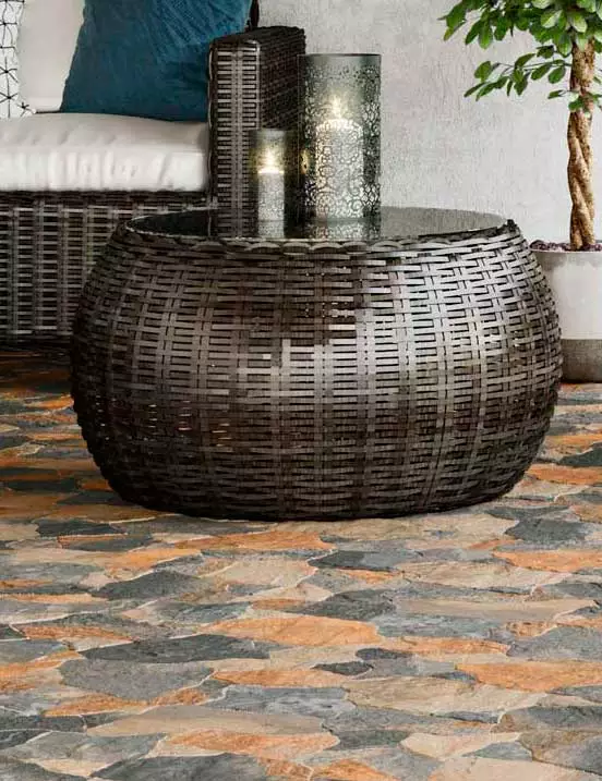 Carrelage Terrasse effet Pierre Slate Indian Flagstone 44x66 cm de Realonda