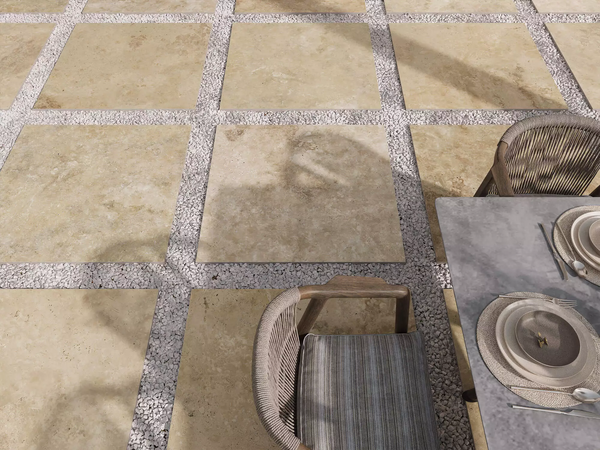 Carrelage Terrasse effet Pierre Izmir Beige