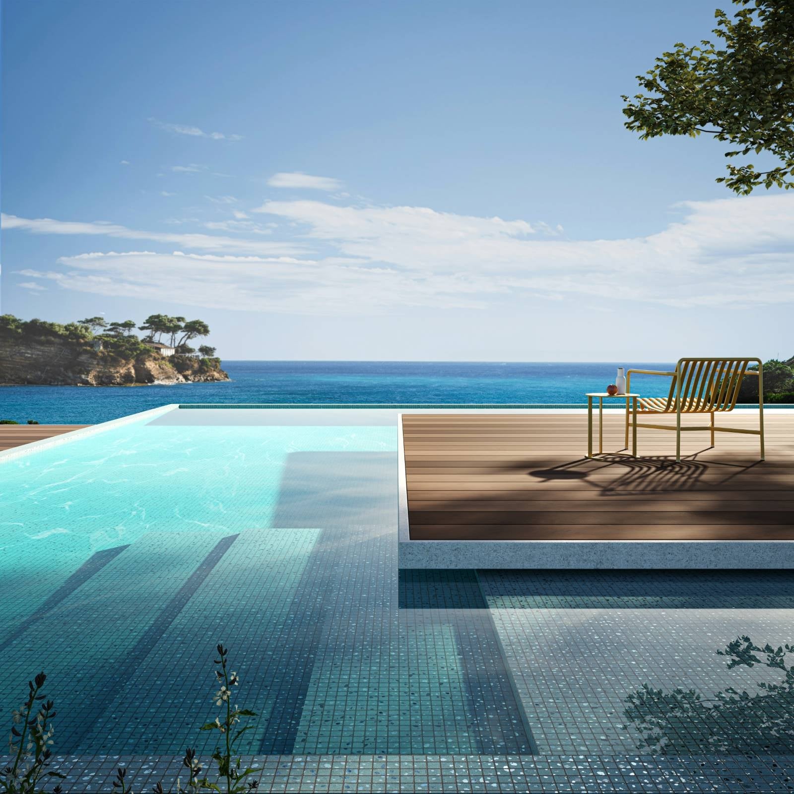 Mosaïque Emaux de verre Terrazzo Teal