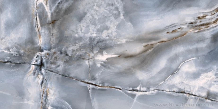 Effet Marbre Eternal Smerato Brillant 60x60 cm de Ecoceramic