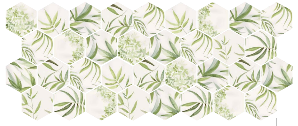 Carrelage Hexagonal Oasis uni et decor 28,5x33 cm de Realonda
