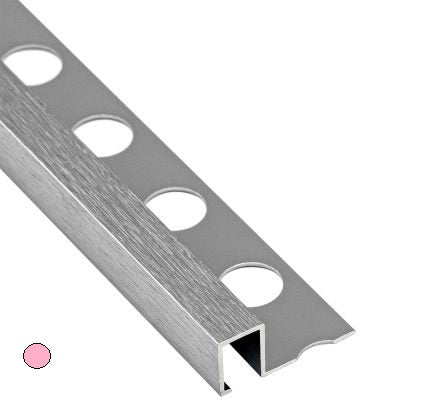 Lot de 2 Profiles carrelage en aluminium Decor Argent Brosse