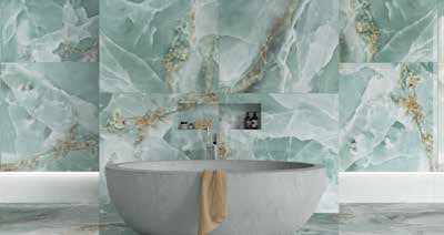 Carrelage Effet Marbre Iceland Mint poli Brillant rectifie 60x120 cm de Ecoceramic