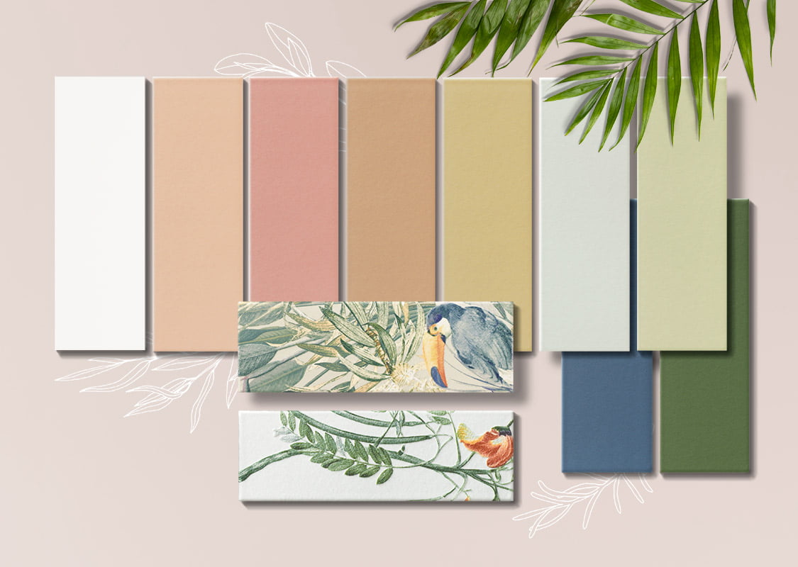 Faience murale Jungle Mint 10x30 cm de Mainzu