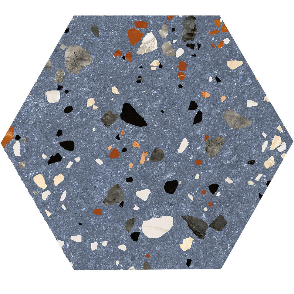 Echantillon Carrelage Effet Terrazzo Gobi (5 coloris)Gobi blue / Hexagonal