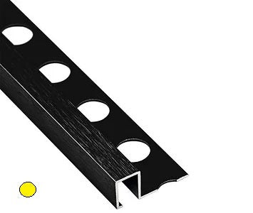 Lot de 2 Profiles carrelage en aluminium Decor Noir Brosse