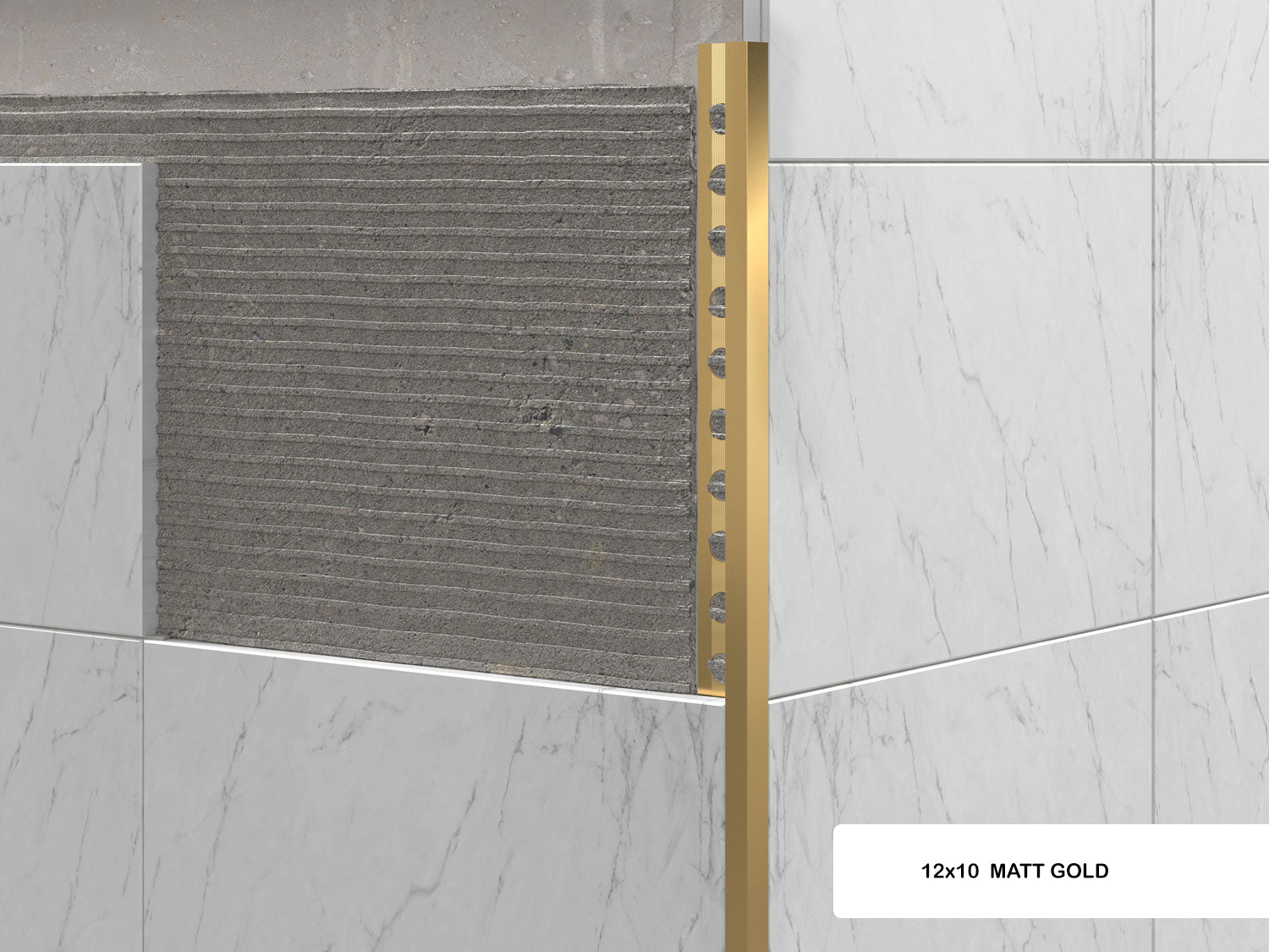 Lot de 2 Profiles carrelage en aluminium Decor Or Mat