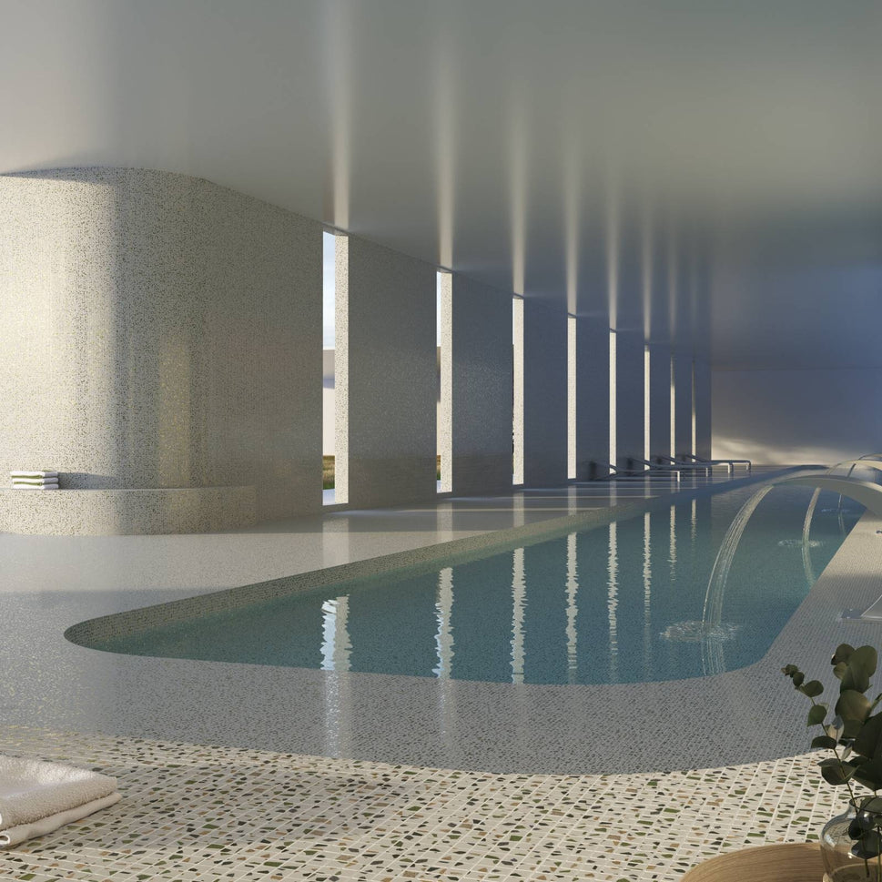 Mosaïque Emaux de verre Terrazzo Greenery