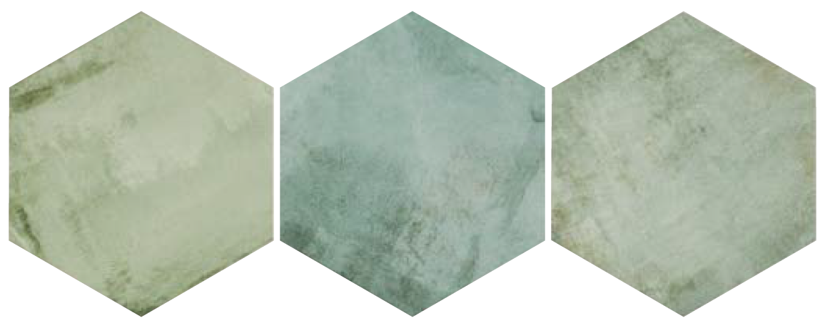 Carrelage Hexagonal Oasis uni et decor 28,5x33 cm de Realonda