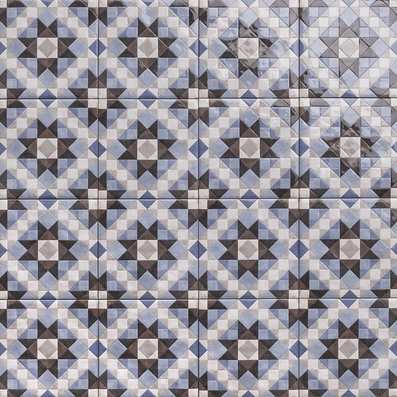 Carrelage Decor et Uni Marrakech 15x15 cm de Mainzu15x15 cm Boite de 0.50 m² / Agadir Azur
