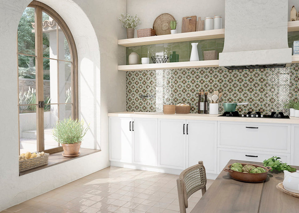 Carrelage Decor et Uni Marrakech 15x15 cm de Mainzu15x15 cm Boite de 0.50 m² / Agadir Jade