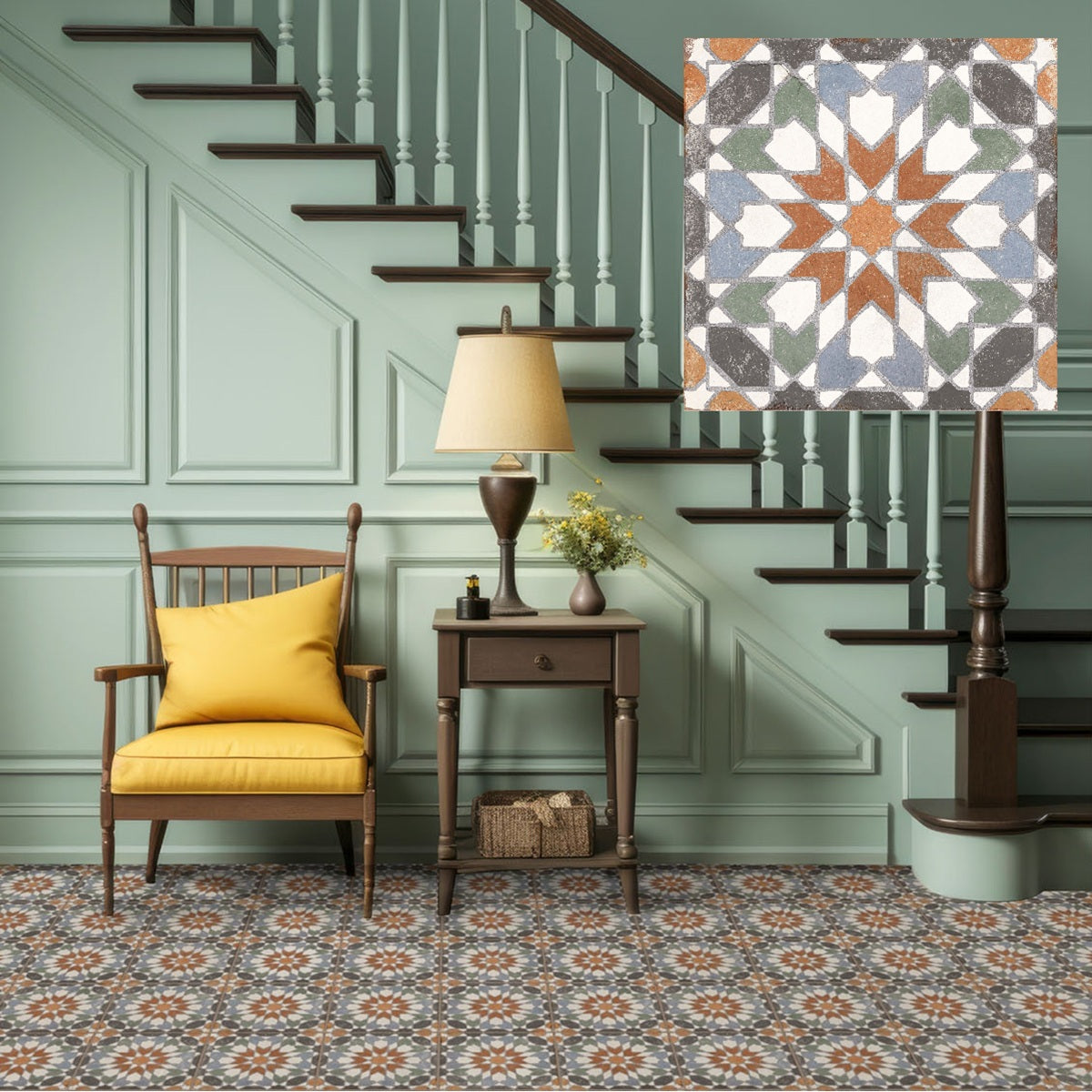 Carrelage Effet Carreau Ciment Andalusia Zaida 20x20 cm de Nanda Tiles