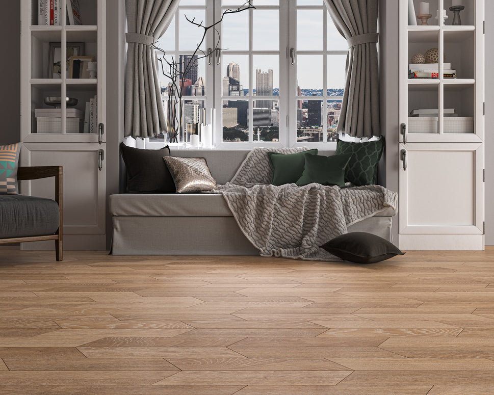 Carrelage Effet Parquet Ancona Chevron 8x40 cm de Ecoceramic8x40 cm Boite 0.96 m² / Natural
