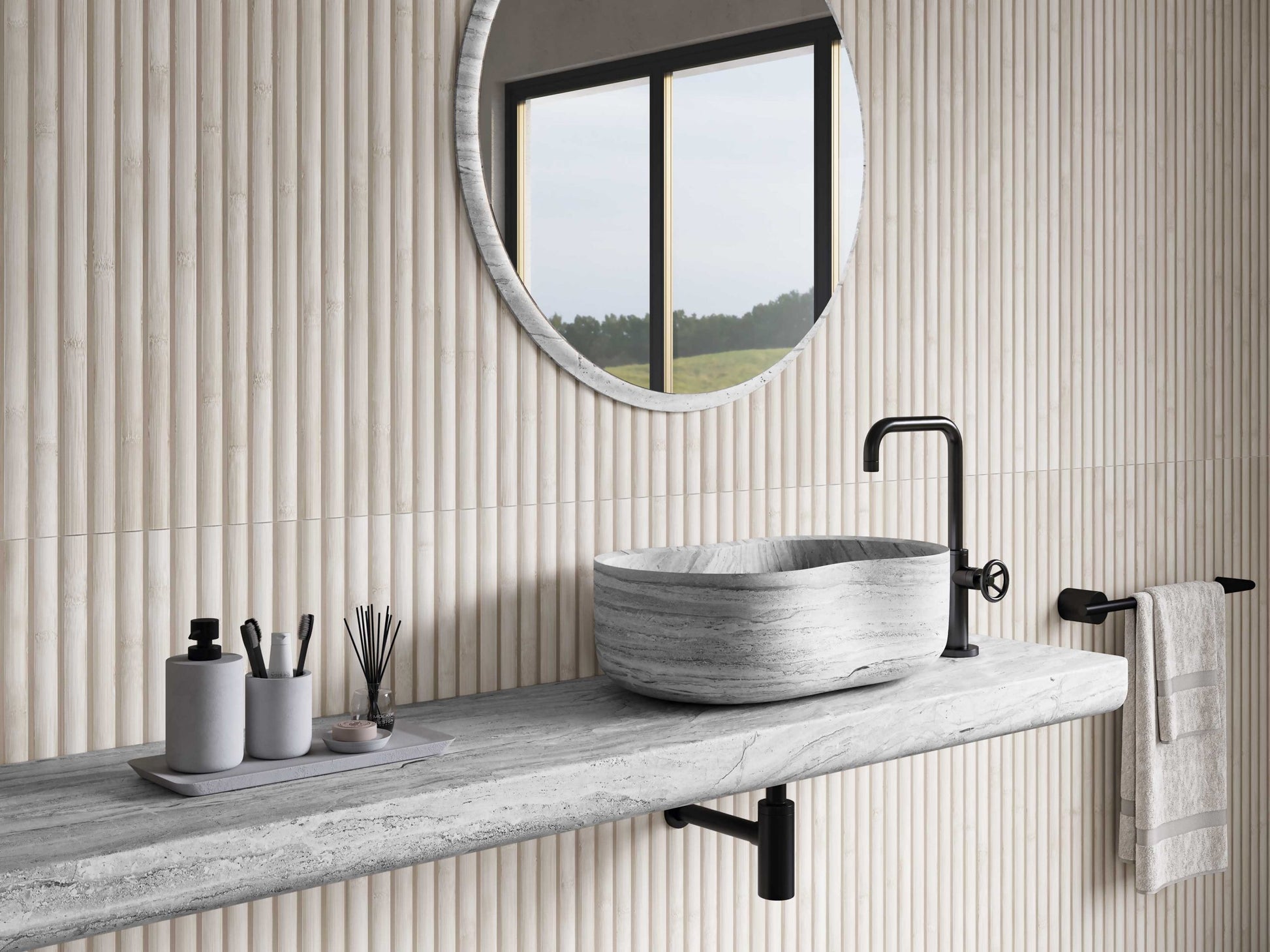 Carrelage Effet Bois Bamboo White 40x120 cm de Realonda