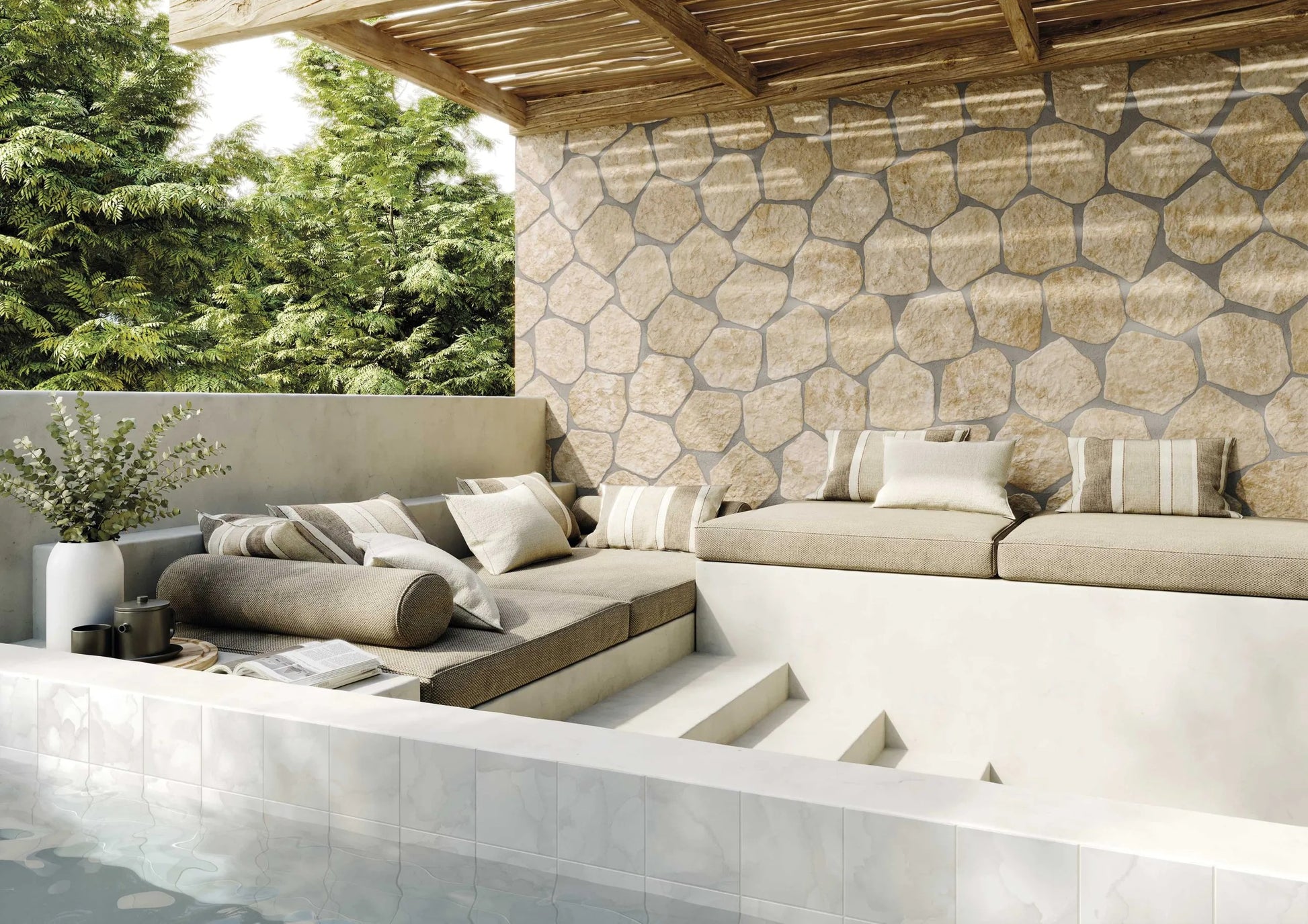 Carrelage Effet Pierre Cuzco Beige 28,5x33 cm de Realonda