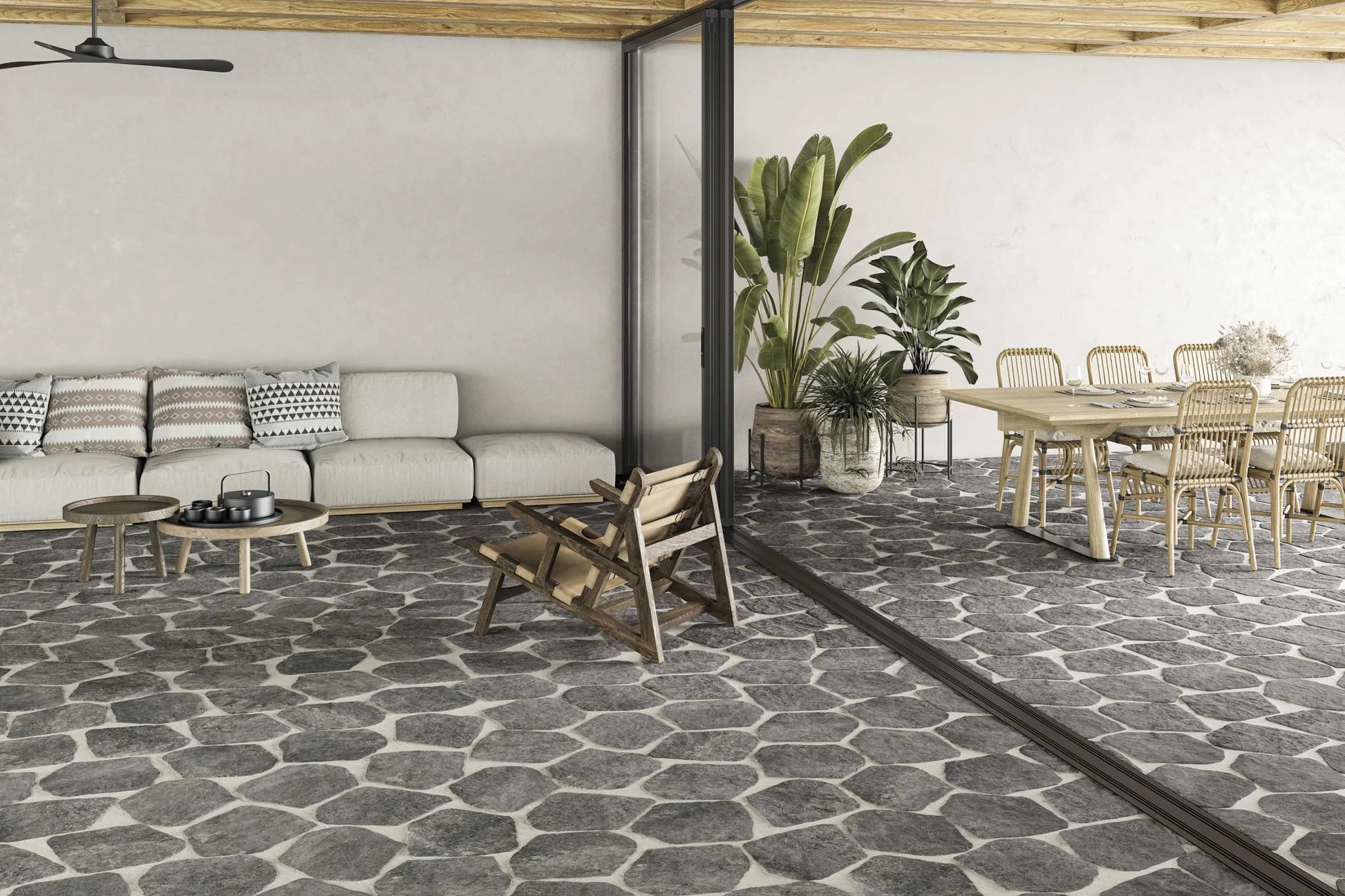Carrelage Effet Pierre Cuzco Charcoal 28,5x33 cm de Realonda