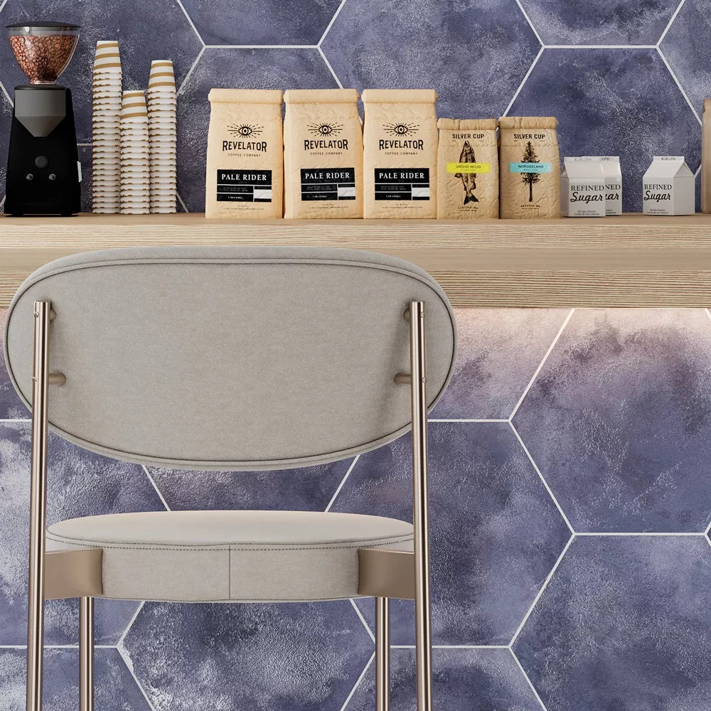 Carrelage Hexagonal sol et mur HexM Craft Navy 28.5x33 cm de Realonda