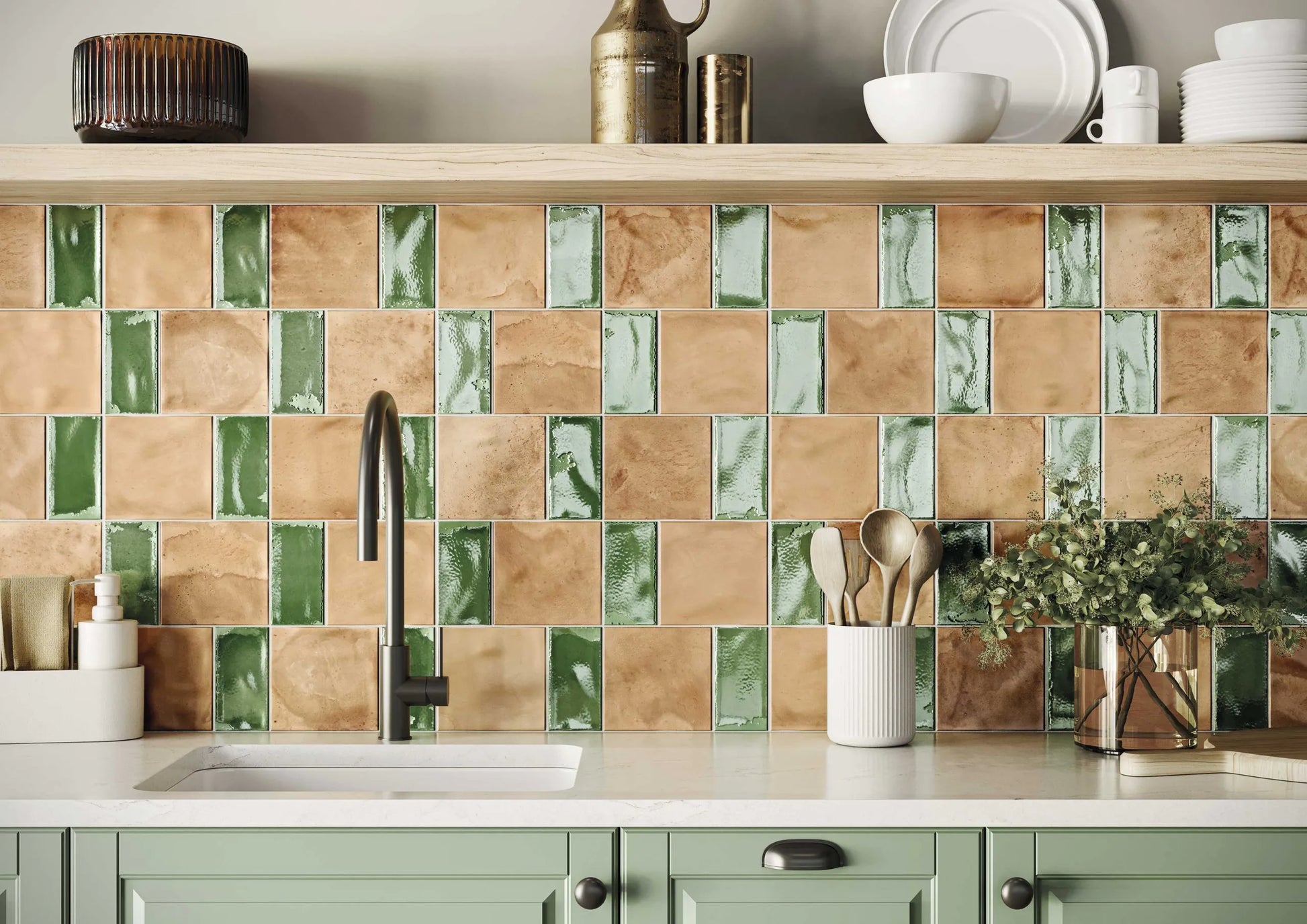 Carrelage Sol et mur Portofino Terra Emerald 15x45 cm de Realonda