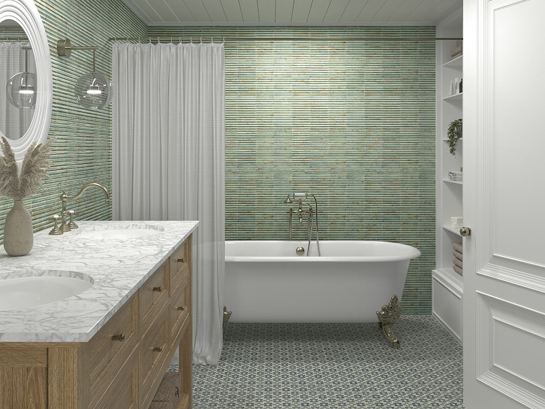 Carrelage Effet zellige Lugano 15x30 cm de Mainzu