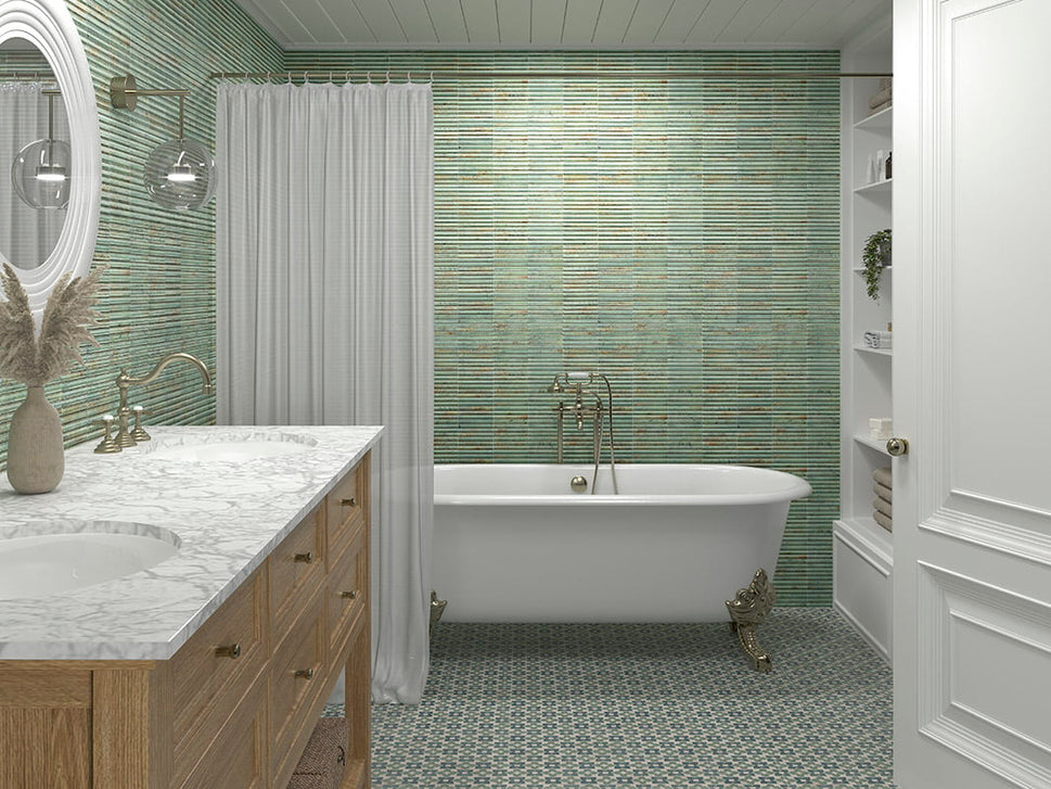 Carrelage Effet zellige Lugano 15x30 cm de MainzuBoite de 0.90 m² / Lugano Aquamarine