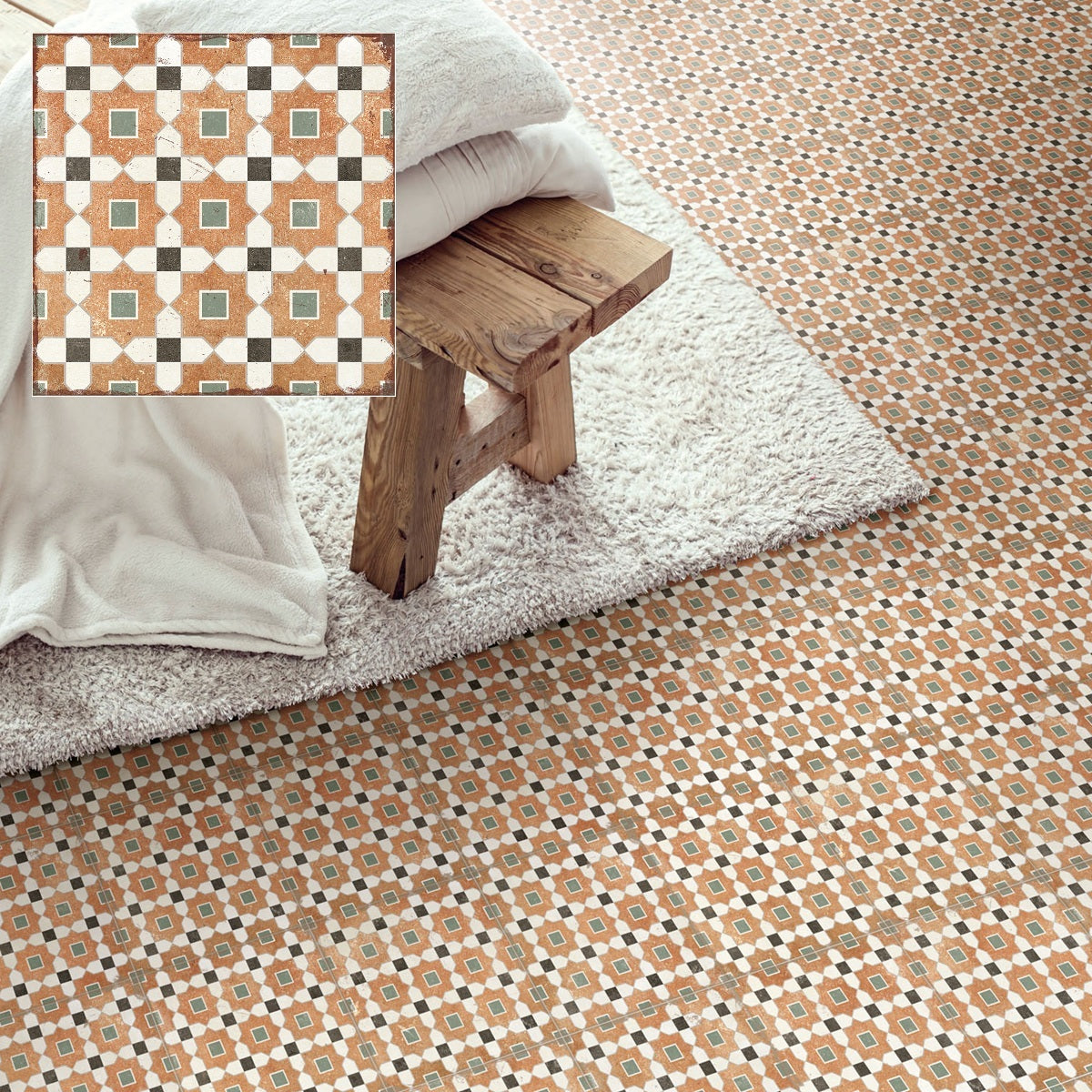 Carrelage Effet Carreau de Ciment Alhambra Tessina 20x20 cm de Nanda Tiles