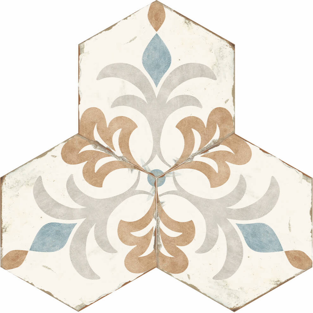 Carrelage Hexagonal Effet Carreau Ciment Bohemia Lola 21x25 cm de Nanda Tiles