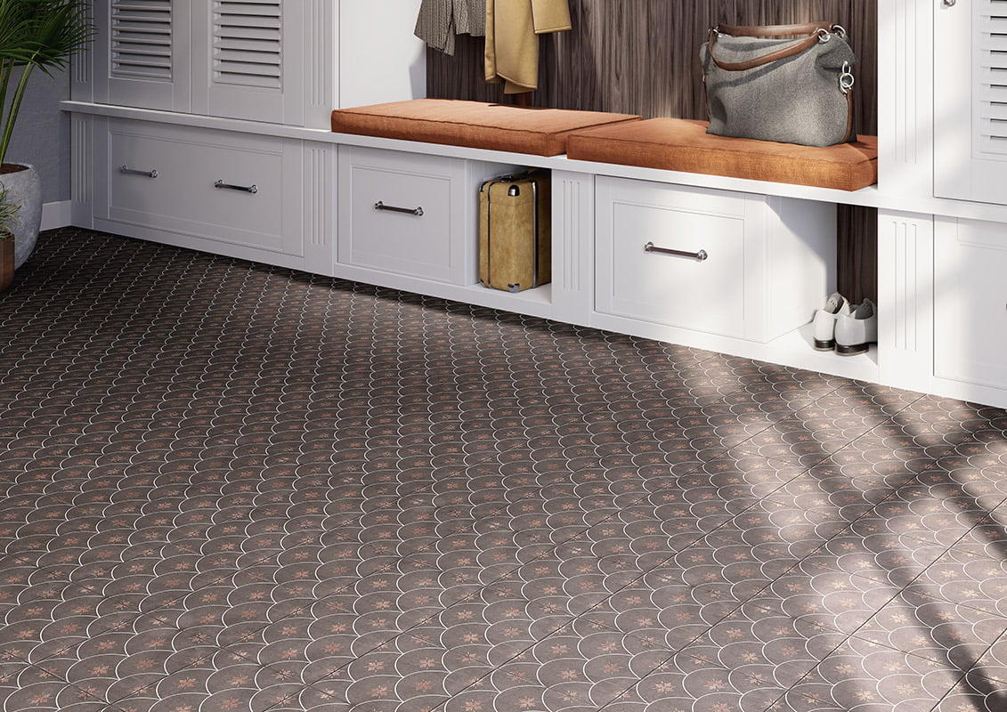 Carrelage Effet Carreau de ciment Glamour Brown 20x20 cm de Mainzu