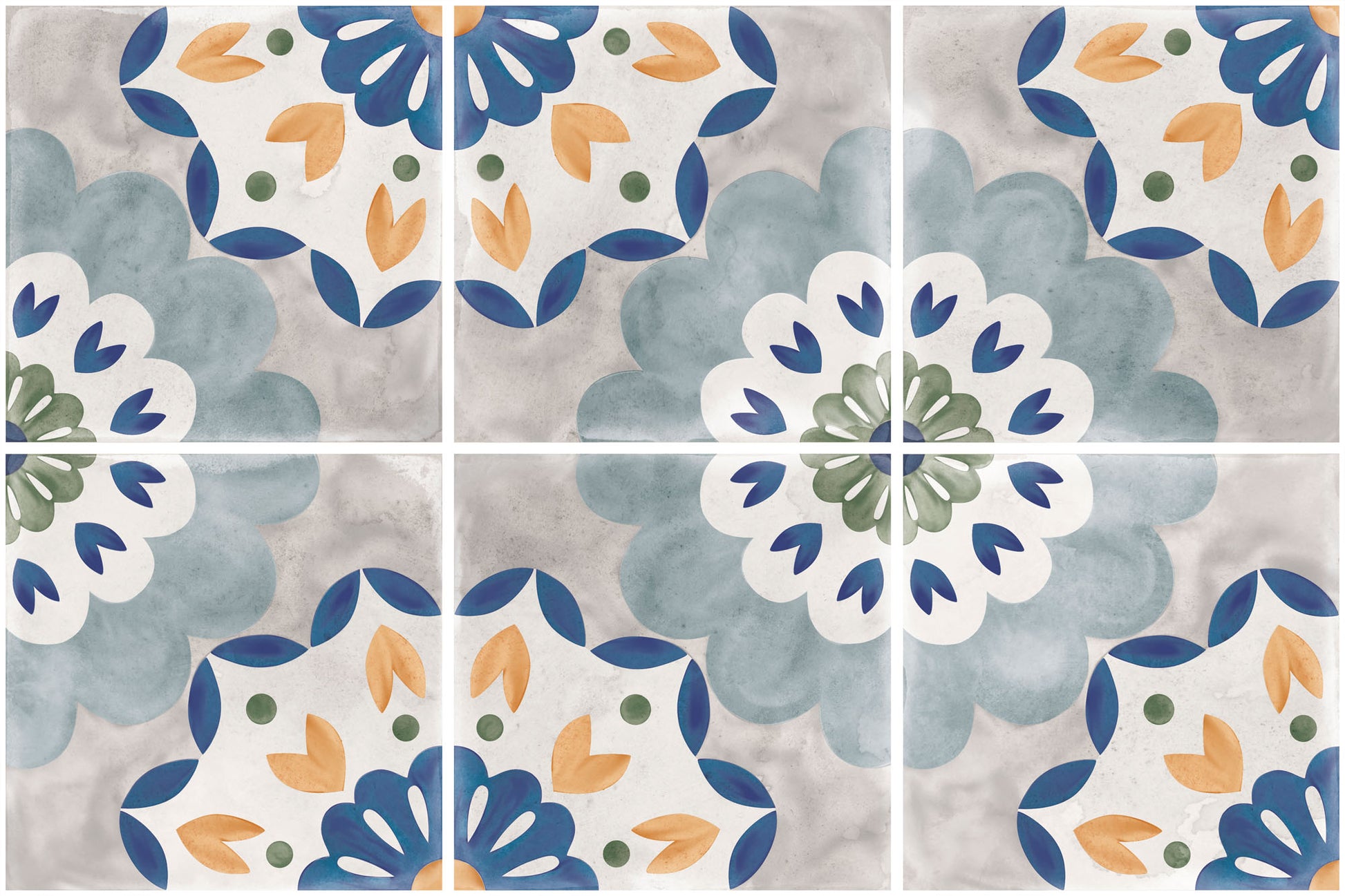 Carrelage Effet Carreaux de Ciment Veranda Alma 15x15 cm de Nanda Tiles