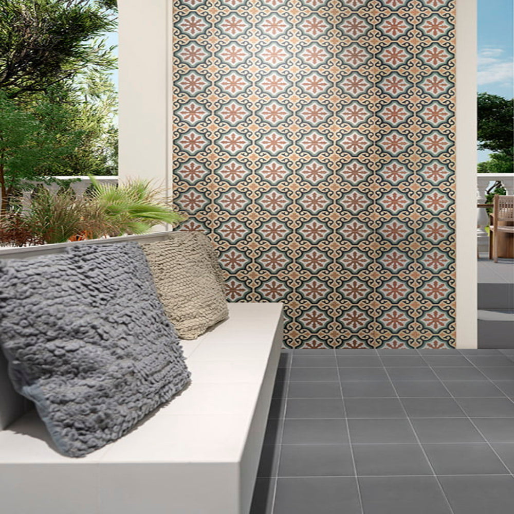 Carrelage Effet carreau de ciment Normandy St Michael 20x20 cm de Mainzu