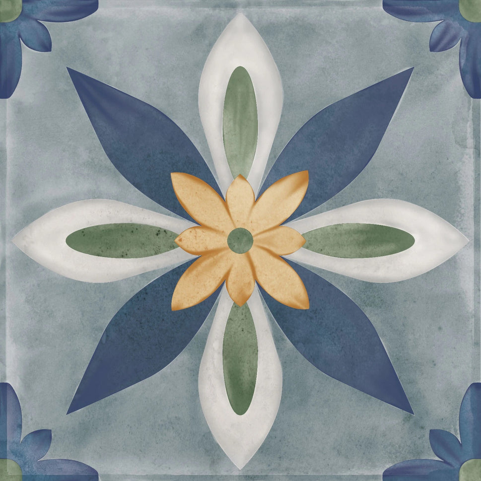 Echantillon Carrelage Effet Carreau de ciment Veranda 15x15 cm ( 5 decors)