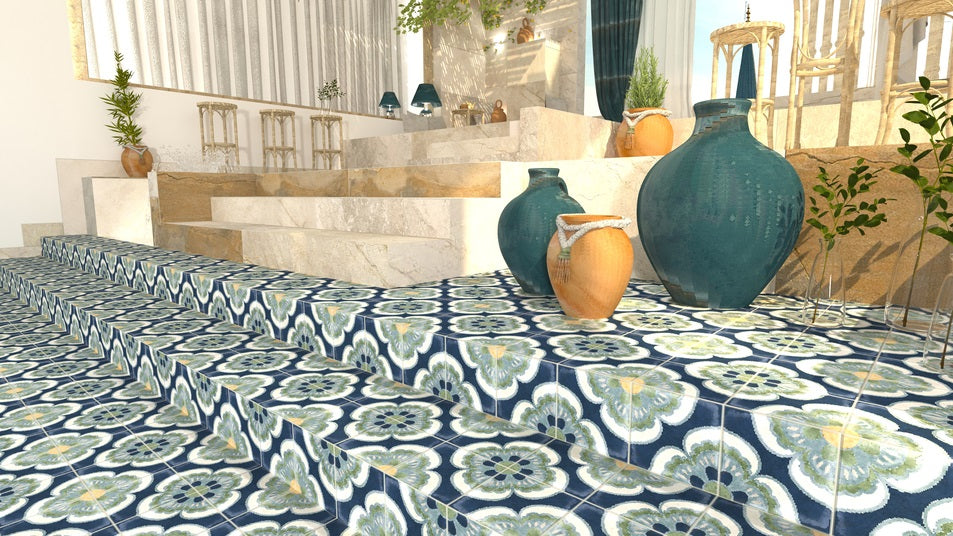 Carrelage Effet carreaux de ciment Veranda Lisa 15x15 cm de Nanda Tiles