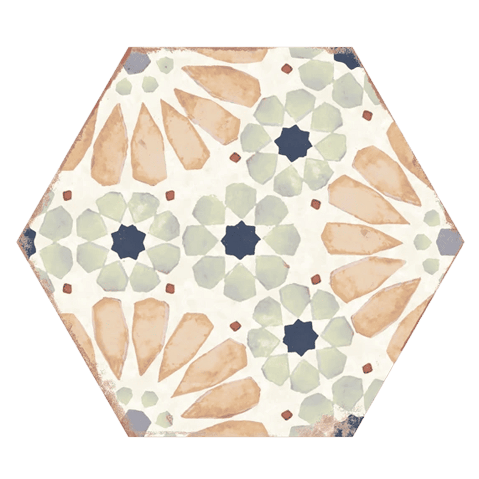 Echantillon Hexagonal effet Carreaux de Ciment Bohemia 21x25 cmHanna