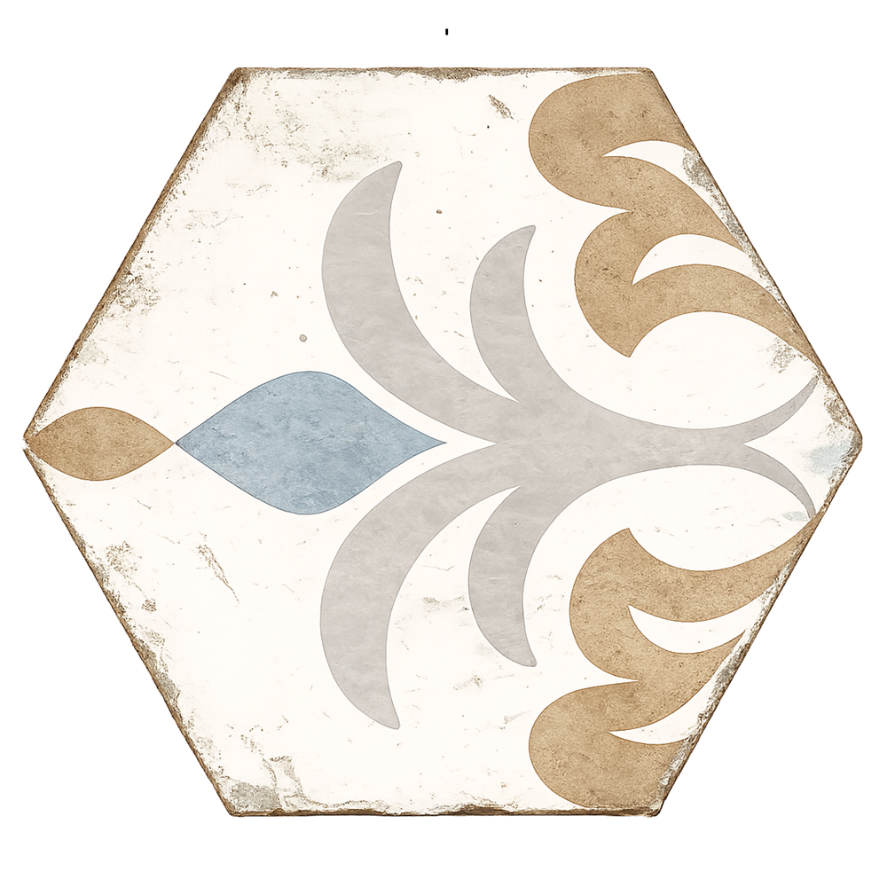 Carrelage Hexagonal Effet Carreau Ciment Bohemia Lola 21x25 cm de Nanda Tiles