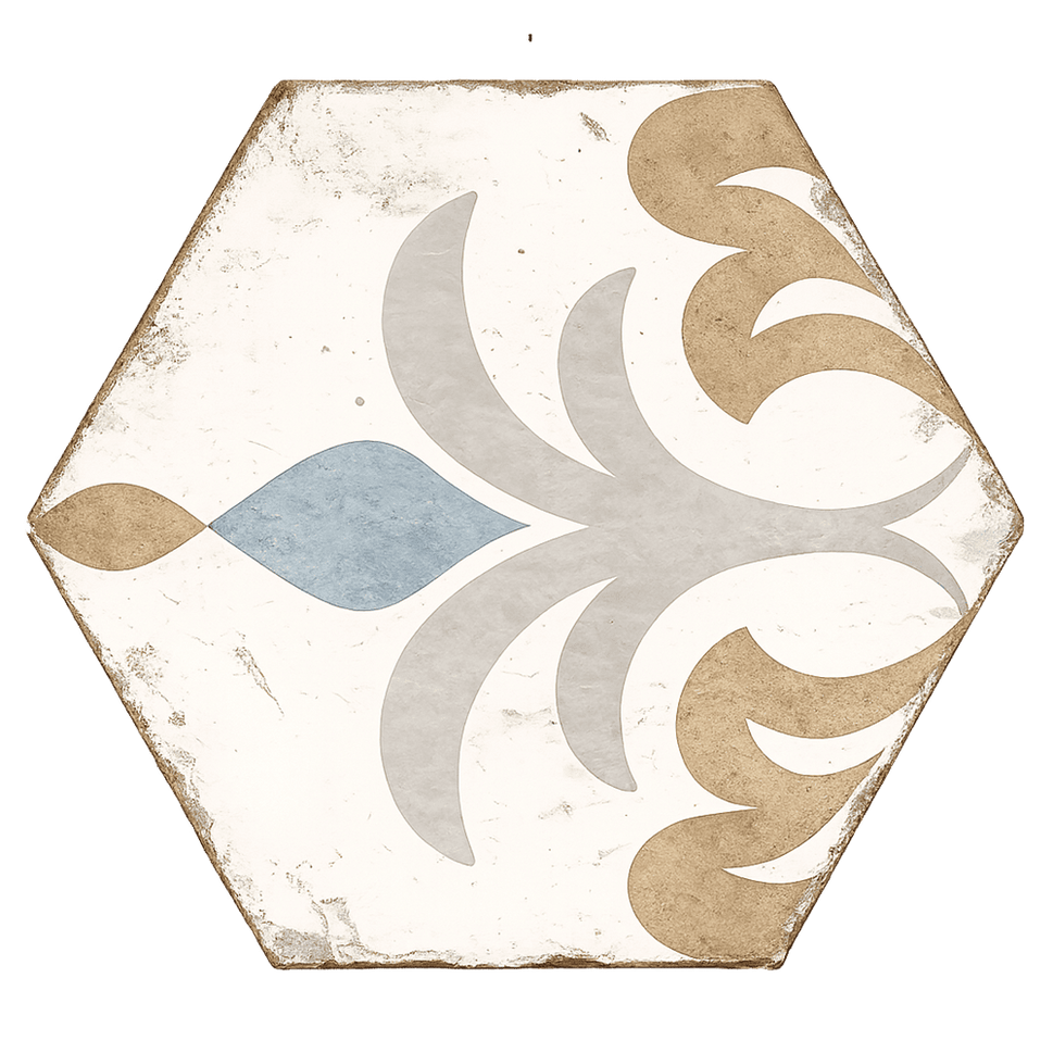 Echantillon Hexagonal effet Carreaux de Ciment Bohemia 21x25 cmLola