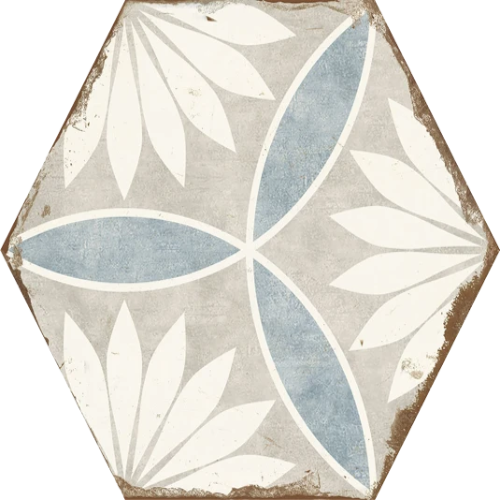 Echantillon Hexagonal effet Carreaux de Ciment Bohemia 21x25 cm