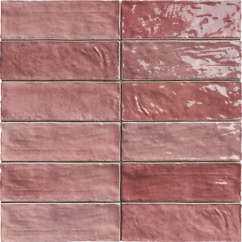 Carrelage Effet Zellige Positano Rubino 6,5x20 cm de Mainzu