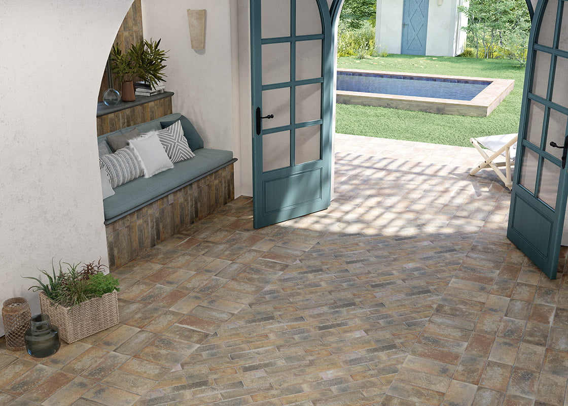 Carrelage Effet pierre Argile 7,5x30 cm de Mainzu