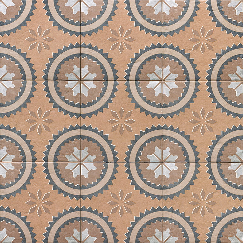 Carrelage Effet carreau de ciment Canem Terra Decor Terra 20x20 cm de Mainzu