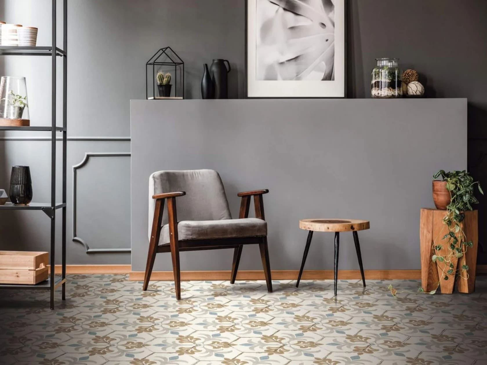 Carrelage Hexagonal Effet Carreau Ciment Bohemia Lola 21x25 cm de Nanda Tiles