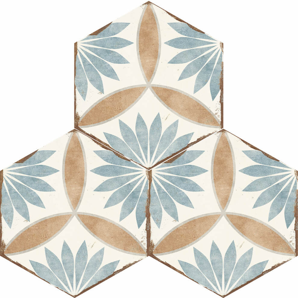 Carrelage Hexagonal Effet Carreau Ciment Bohemia Miranda 21x25 cm de Nanda Tiles