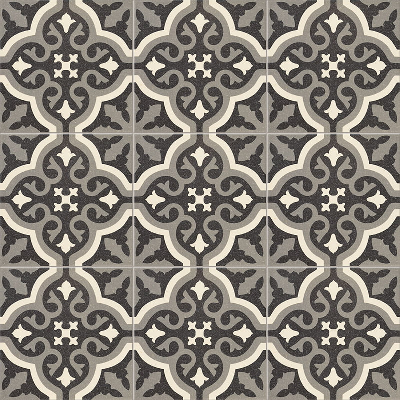 Carrelage Effet carreaux de ciment Centro Florentine Black 20x20 cm de Mainzu