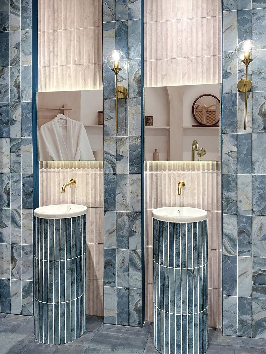 Carrelage Effet Zellige Chloe Aqua 10x30 cm de Mainzu
