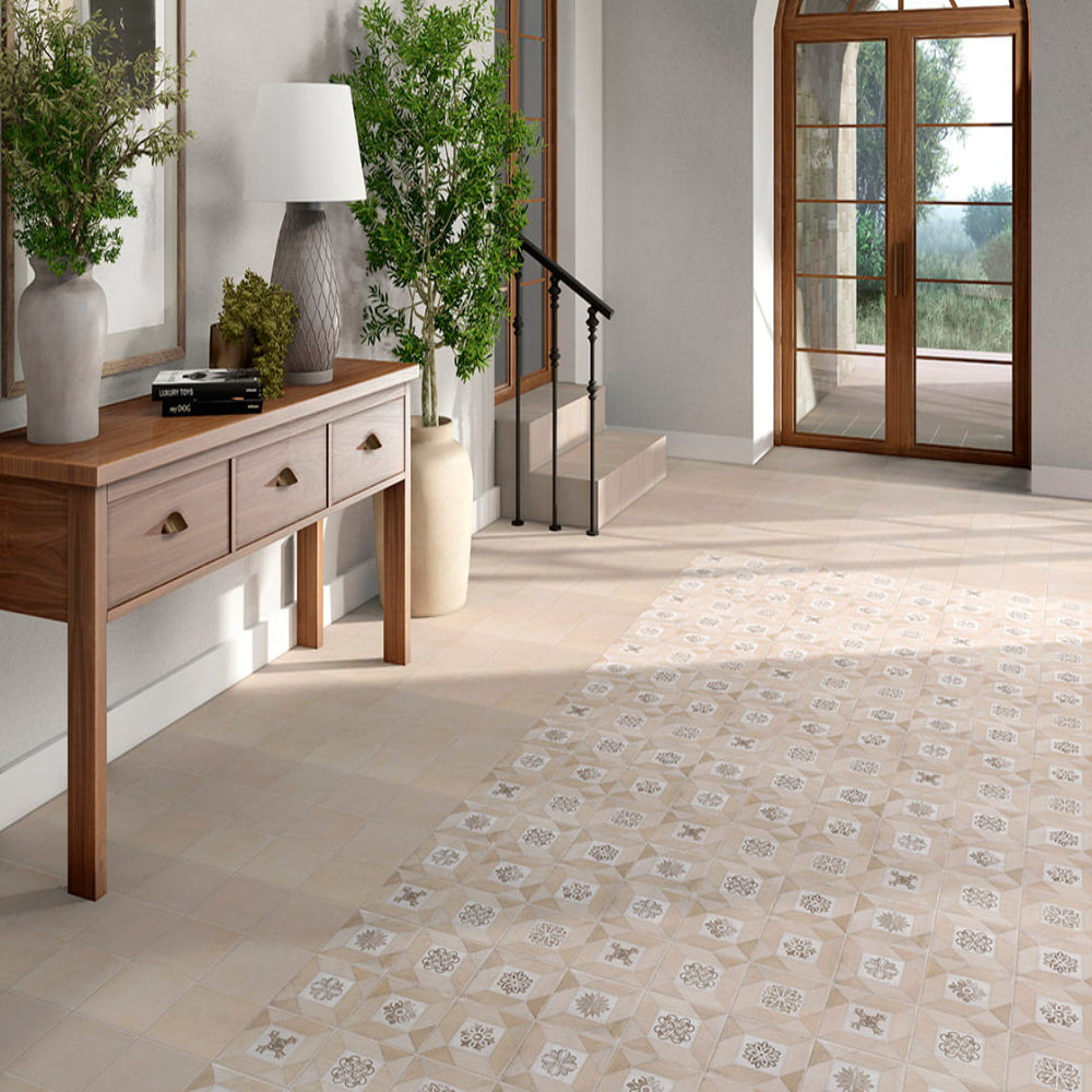 Carrelage Effet Carreau Ciment Deco Elegance Cream 20x20 cm de Mainzu
