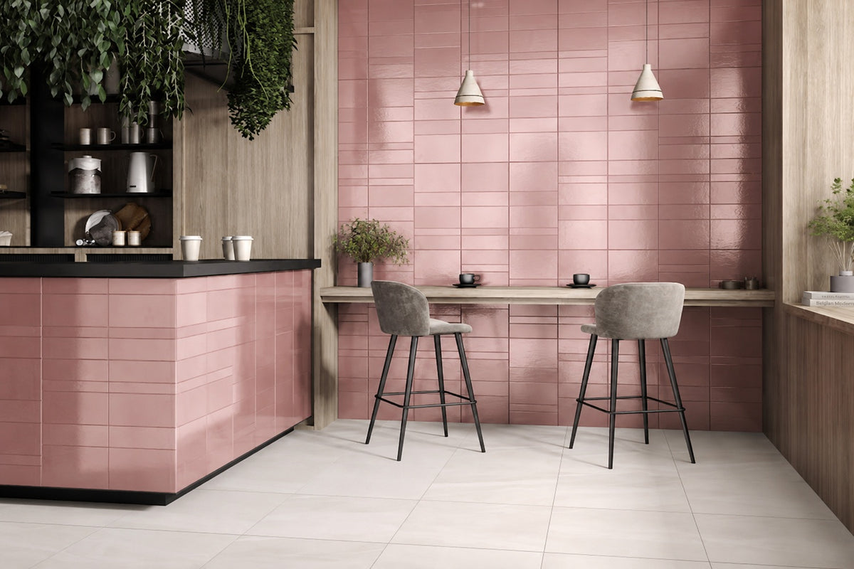 Carrelage Effet Zellige Kian Pink 31,6x60 cm de Ecoceramic