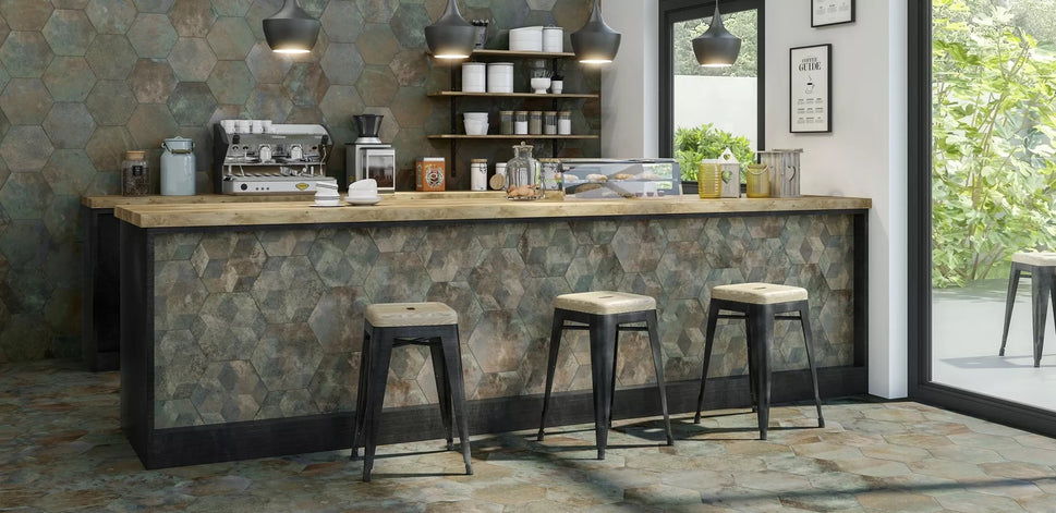 Carrelage Hexagonal Donegal Forest 28,5x33 cm de Realonda