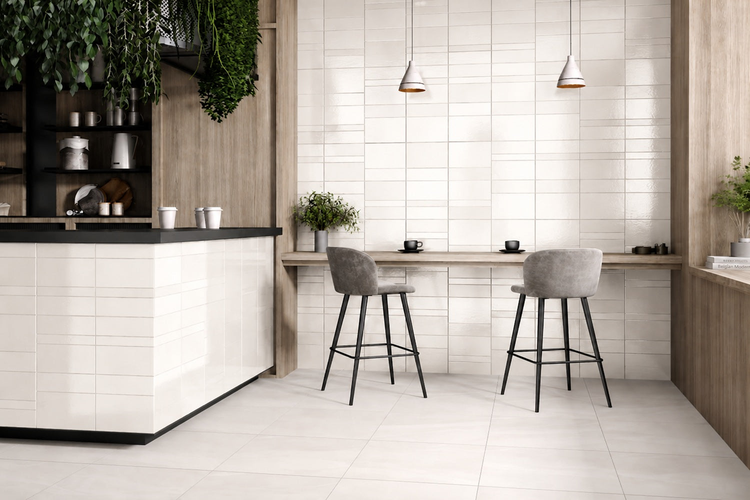 Carrelage Effet Zellige Kian White 31,6x60 cm de Ecoceramic