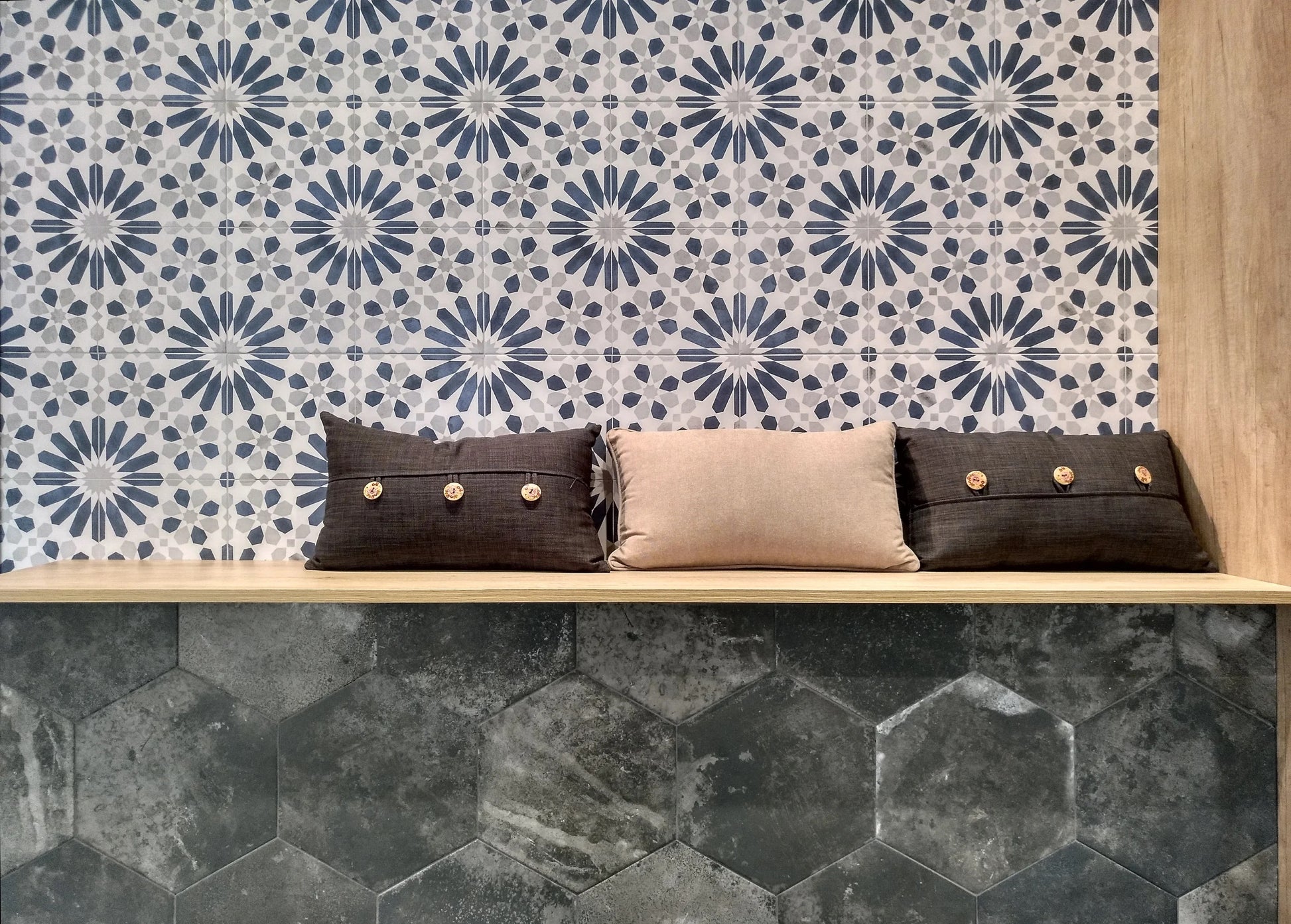 Carrelage Effet Carreau de Ciment Marrakech Blue 44x44 cm de Realonda
