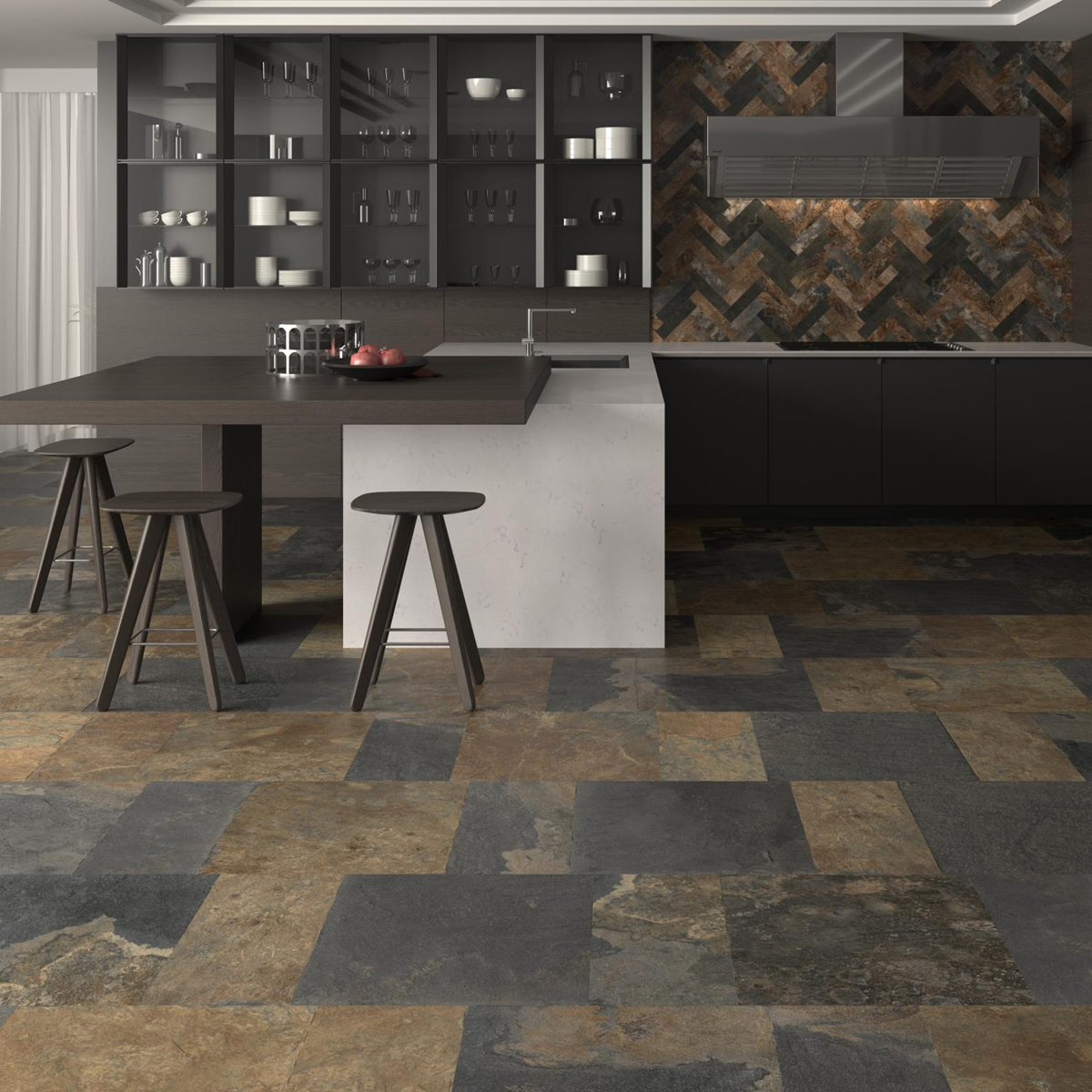 Carrelage Effet Pierre Ardesia Multicolore 7x28 cm de Dune – Ceramisa