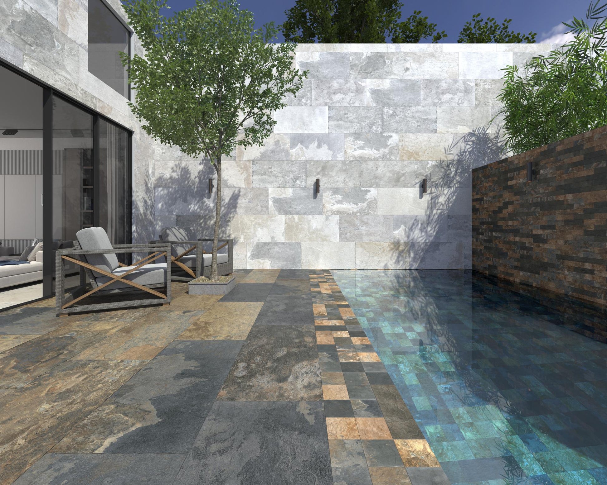 Carrelage Effet Pierre Ardesia 7x28 cm de Dune